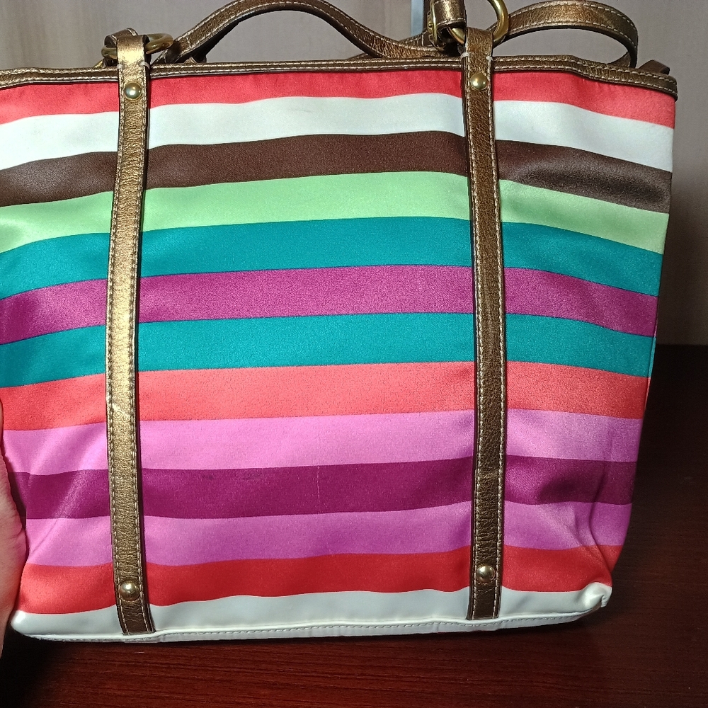 Coach Legacy Stripe Sateen Tote - Picture 7 of 9